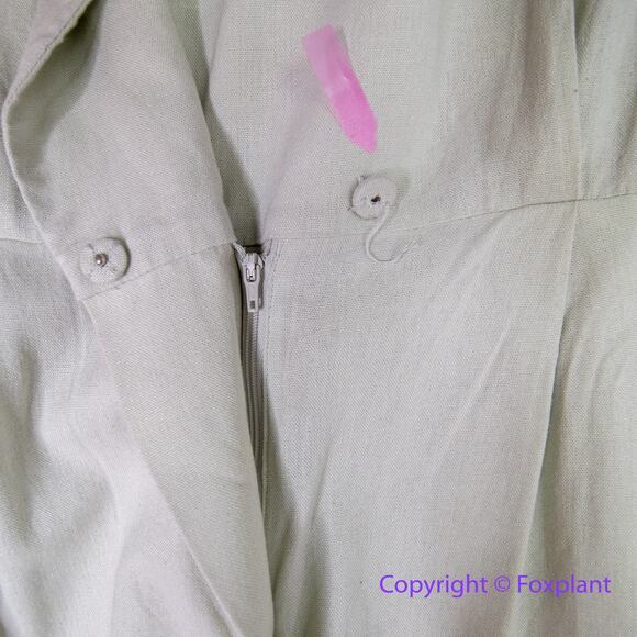 Eloquii *flawed* Short-Sleeve Coverall Jumpsuit light green linen blend, size 18 - Picture 12 of 16
